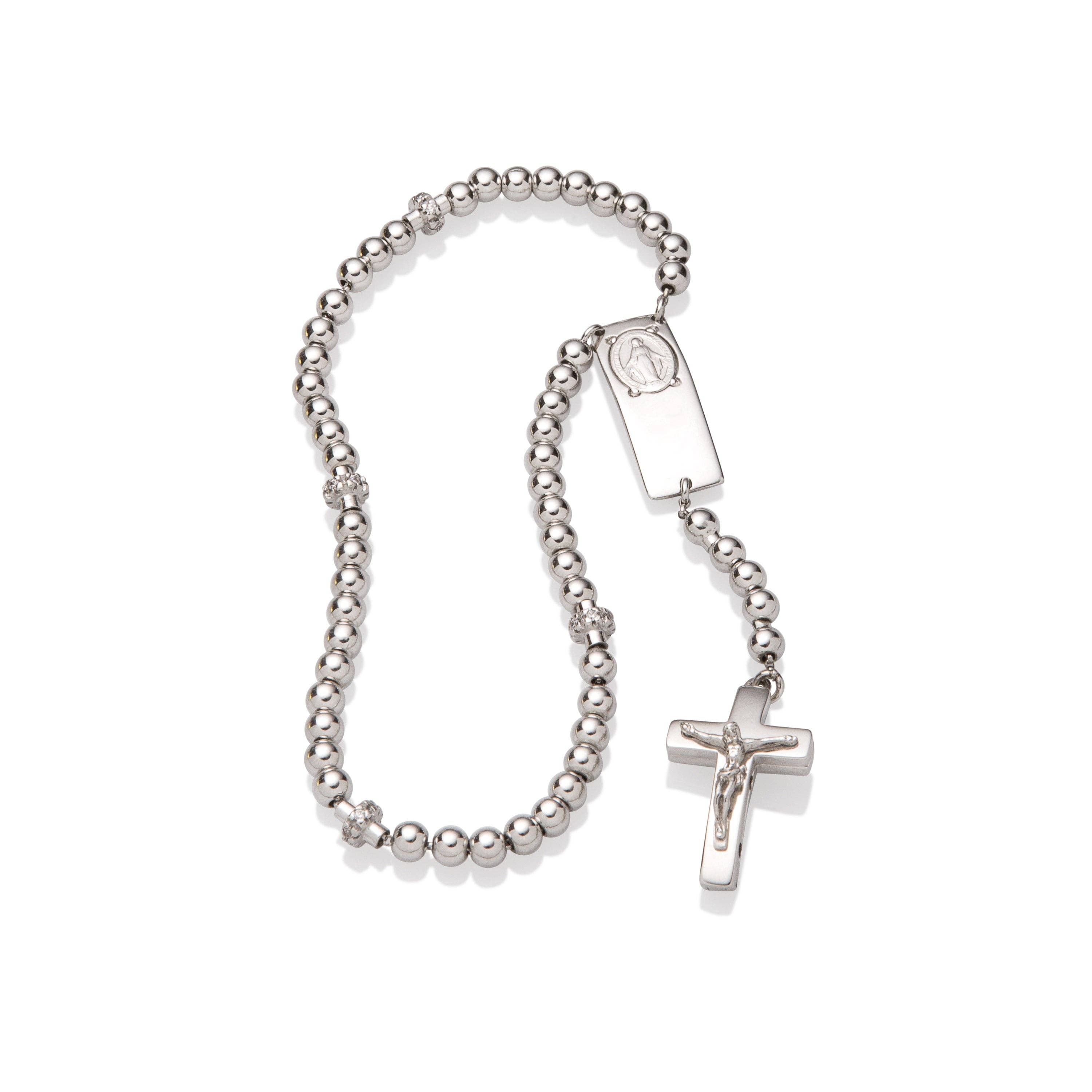 Ghirelli Rosaries – Engroshandel Bedehalskæde – Magnificat Rosalet® - Rundt Sterling Sølv & Pave Pater Perler, Traditionel8