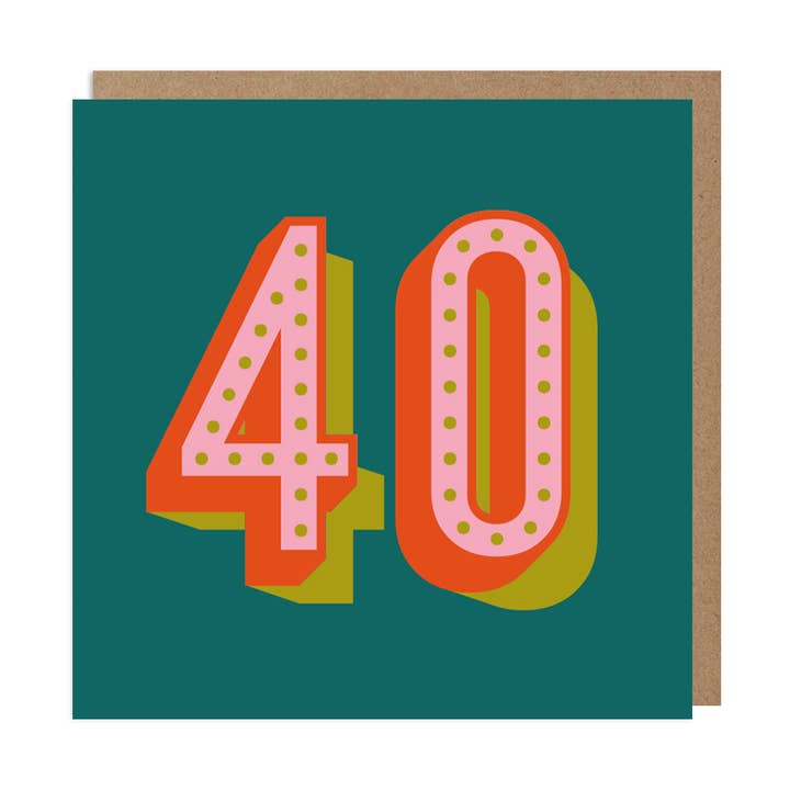 40th Birthday Card – Bold Typographic Design for wholesale by Betiobca