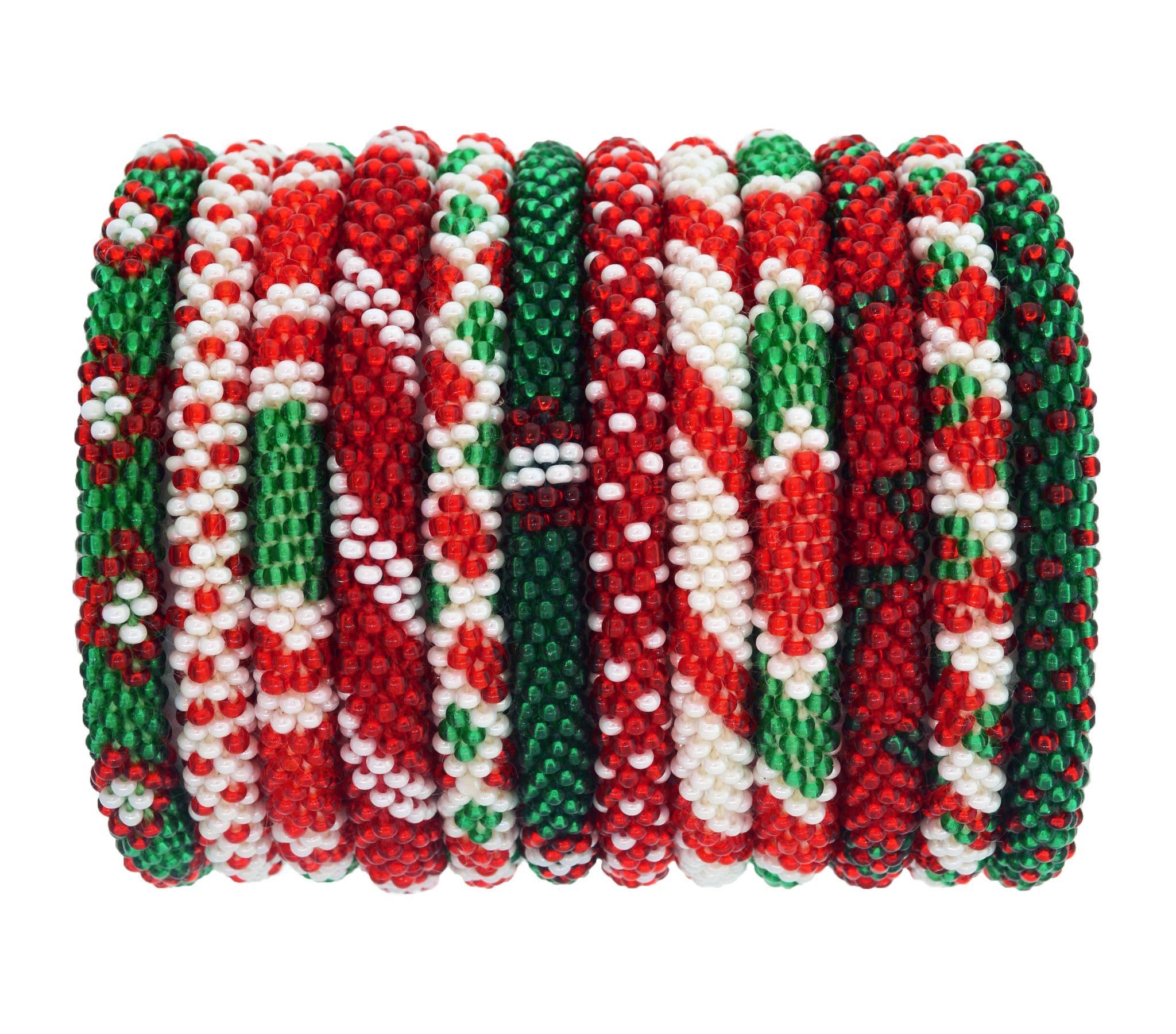Aid Through Trade - Wholesale Armband met kralen - Kinderen - Rollies® voor kinderen - Maretak (Kerstmis) - Set van 12