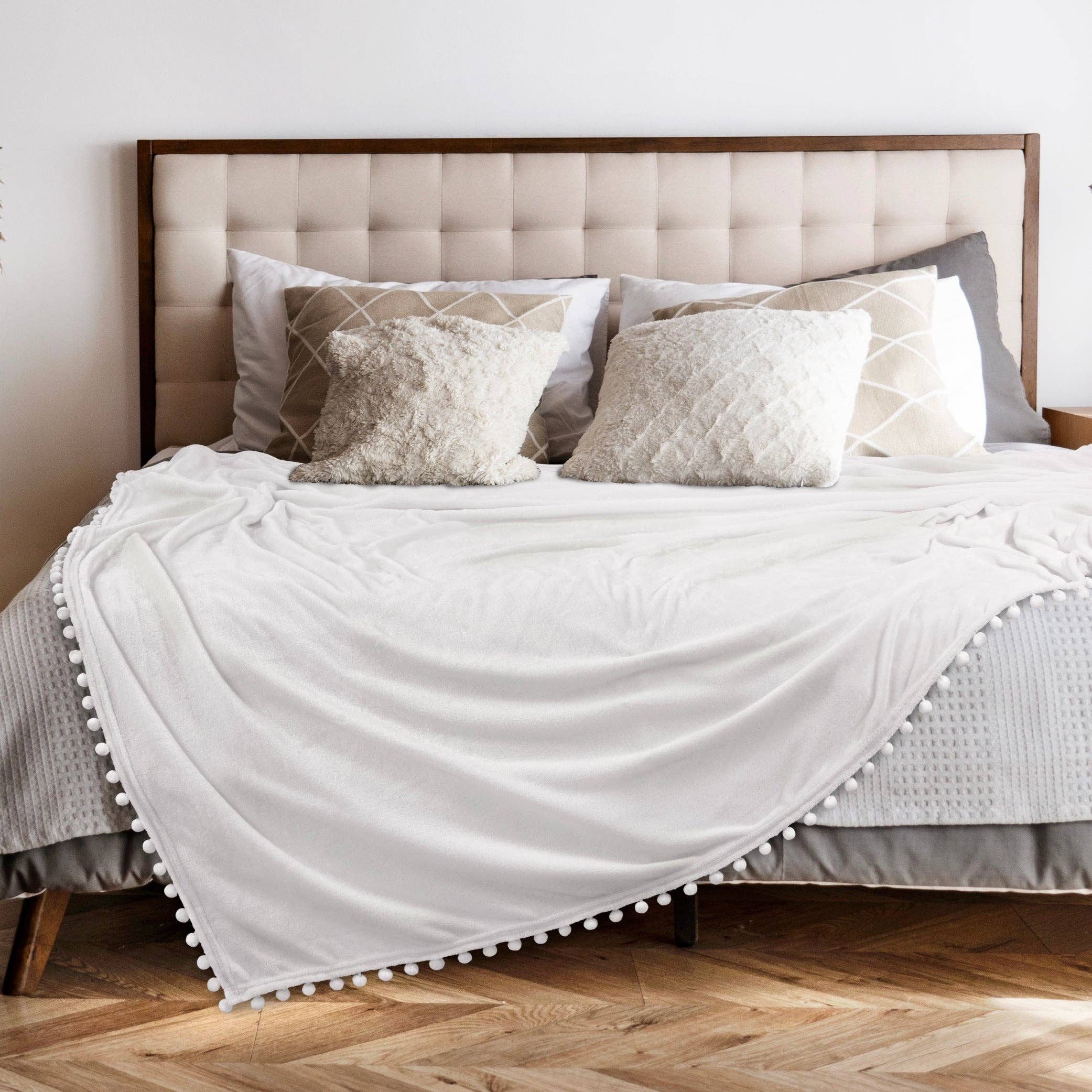 Pavilia – wholesale Prydnadsfilt – Filt med pompom-fransar121