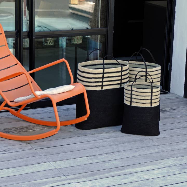 B A O B A B - Maison - Wholesale Basket - Anthracite basket bags with handles1