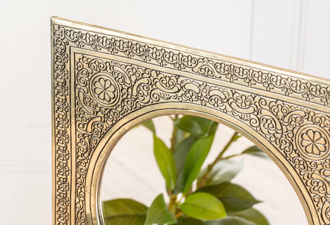 Verve Culture – Engroshandel Vægspejl – Marokkansk metal-spejl med håndpræget ramme6