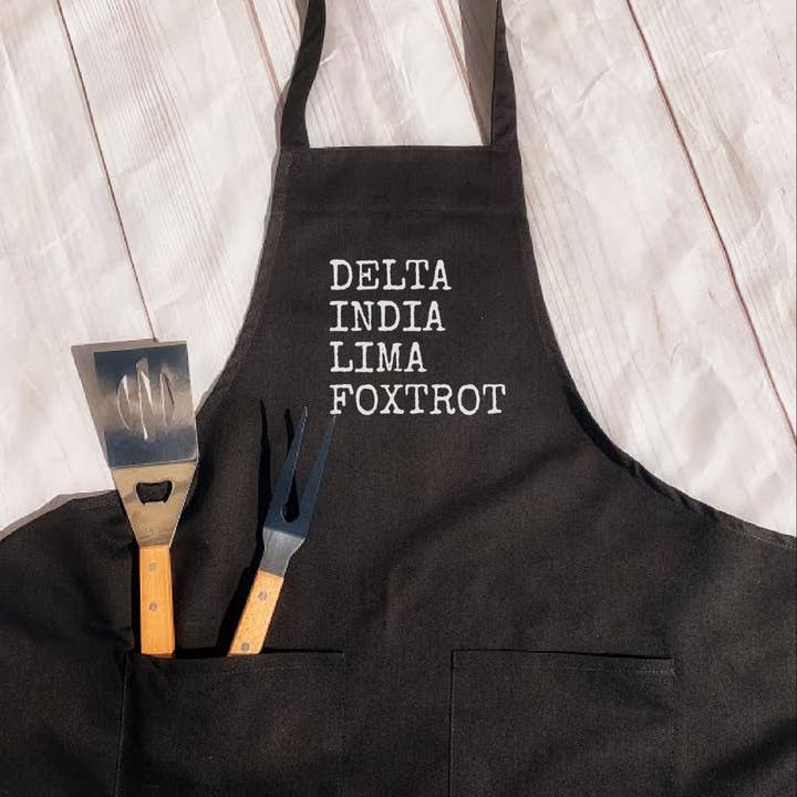 Dilf Apron, Gift For Dad, Fathers Day for wholesale by Dirty Grove by Hazel Grove Customs