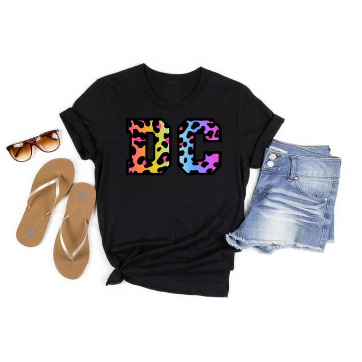 DC Neon Regenbogen-Leopardenhemd für den Großhandel von Wild & Untamed Designs