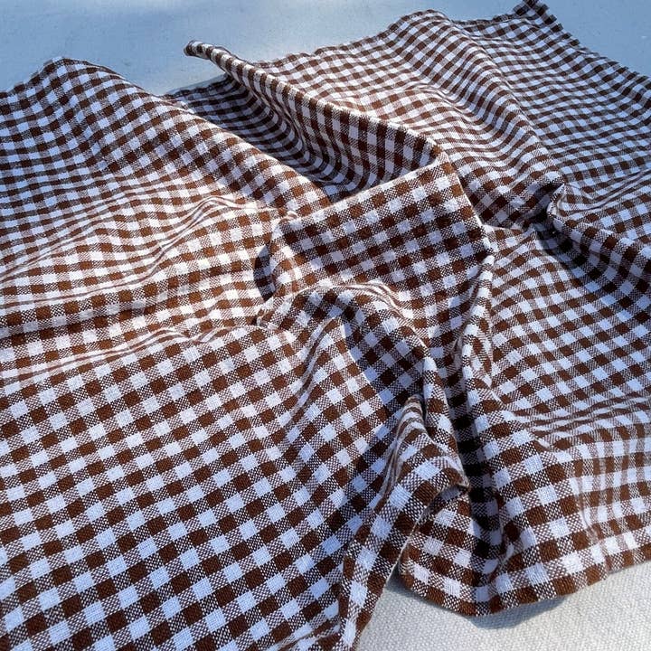 Parekh Bugbee - Wholesale Tea Towel - Organic Cotton Gingham Kitchen Towel - Chocolate3