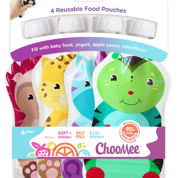 ChooMee – wholesale Snack pack – Kids & baby – SnakPack Reusable Food Pouch - 5 oz FreshSquad - 4CT Card
