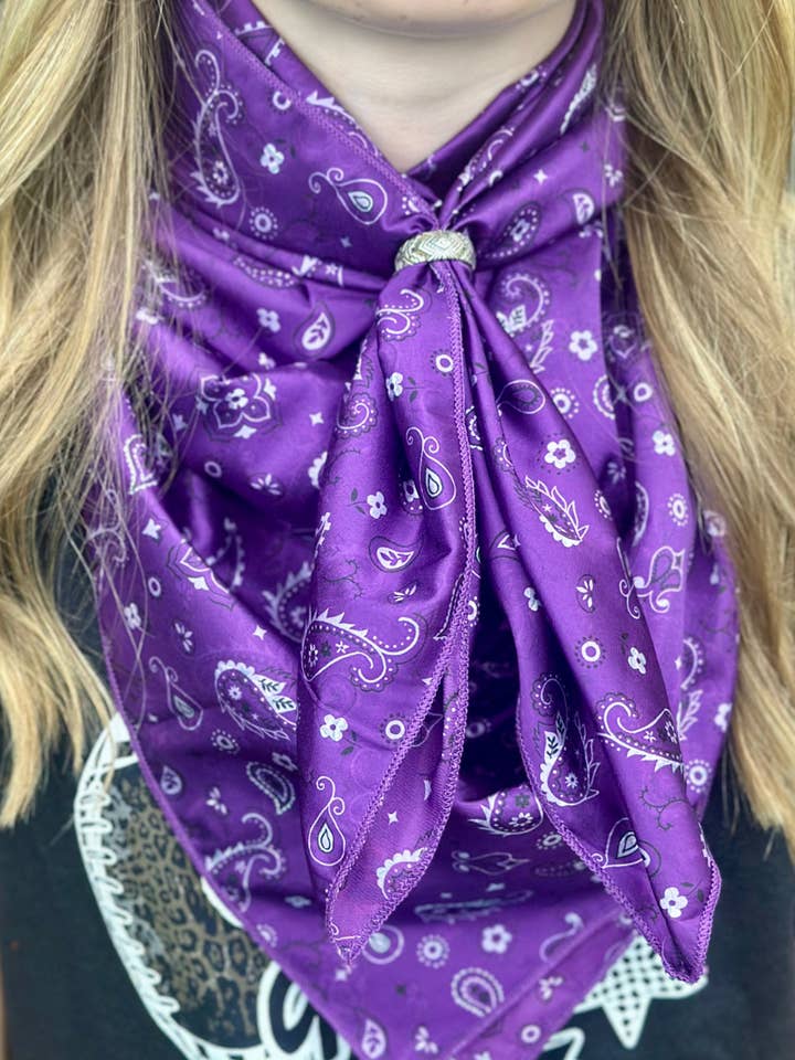Bandana Babe Purple Wild Rag for wholesale by Sterling Kreek