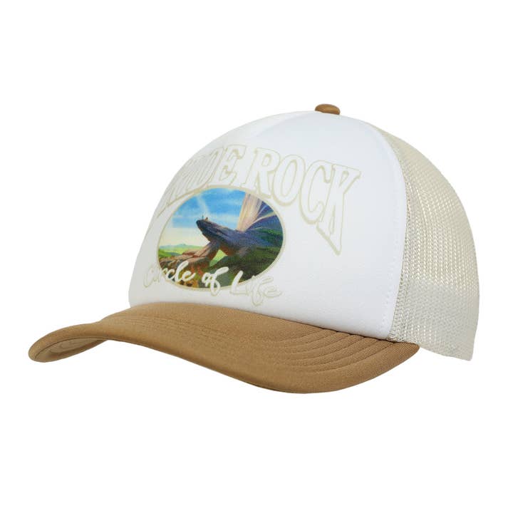 Disney The Lion King Pride Rock White & Tan Trucker Hat for wholesale by Bioworld Merchandising