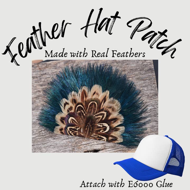 Funk Town Tees - Wholesale Hat Accessory - Women's - Western Feather Crown Fan Patch DIY Trucker Hat Bar Supplies