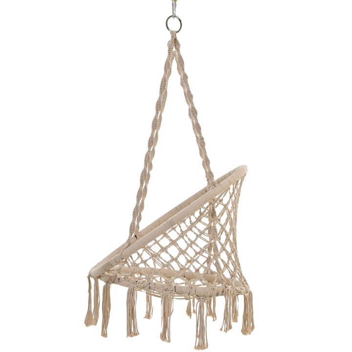 default Handmade Macrame Swing Hammock Chair with Stand - Indoor/Outdoor Boho Style Seating for wholesale on Faire4