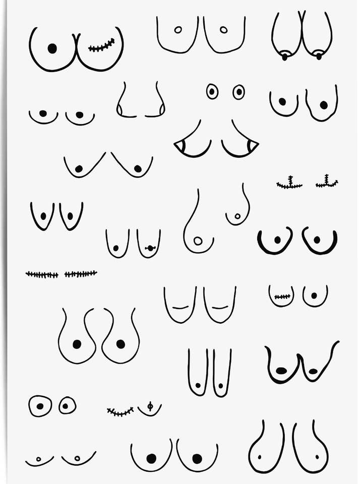 Boobs Feminist Art Poster Print for wholesale by THE WALL HABITAT