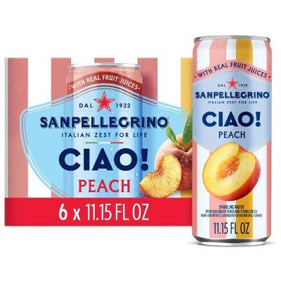 L&F Universal Goods - Vente Eau gazeuse - Sanpellegrino Can CIAO! Pêche 4/6PK/330ml0