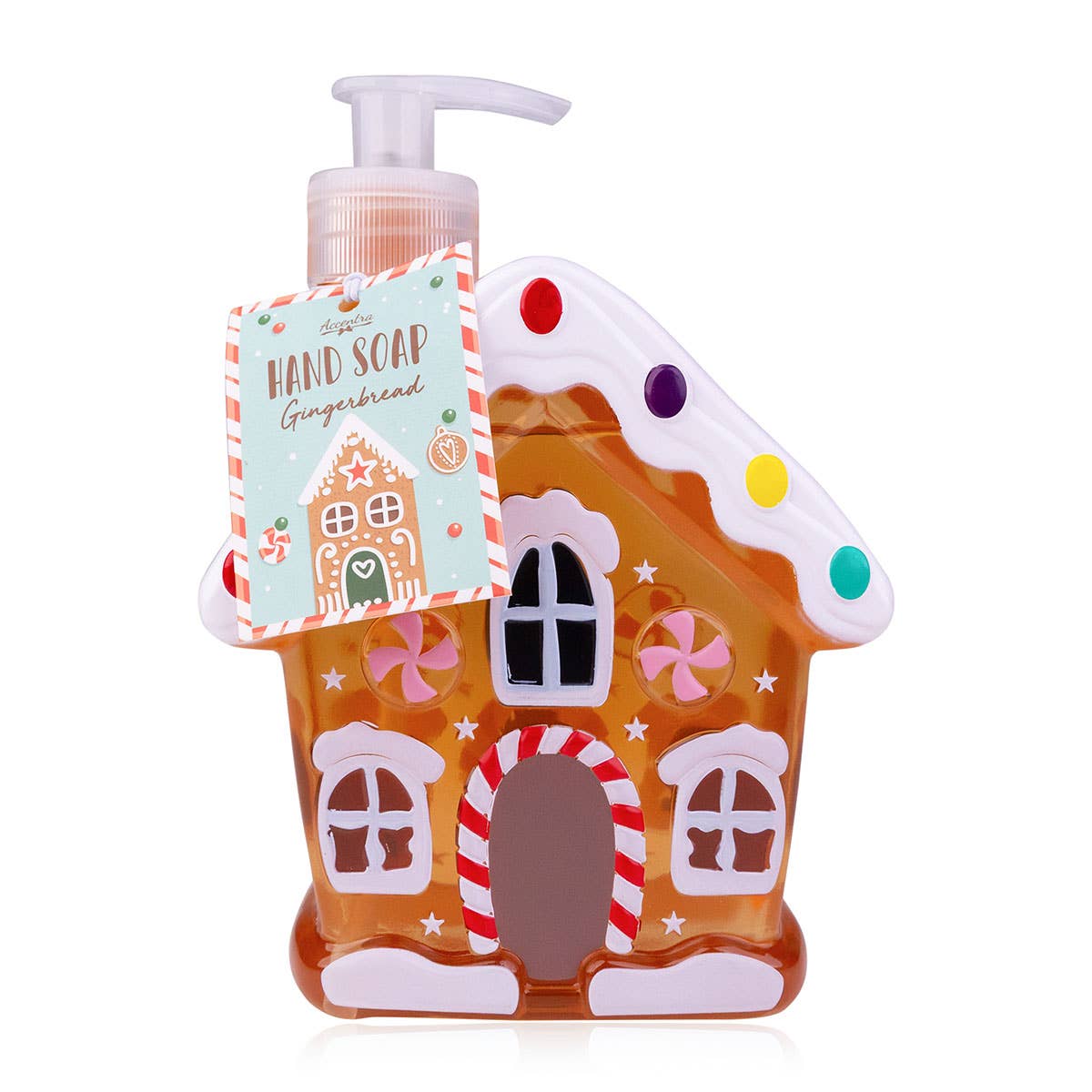 Accentra - Wholesale Soap Dispenser - Soap dispenser with hand soap GINGERBREAD HOUSE, gingerbread scent1