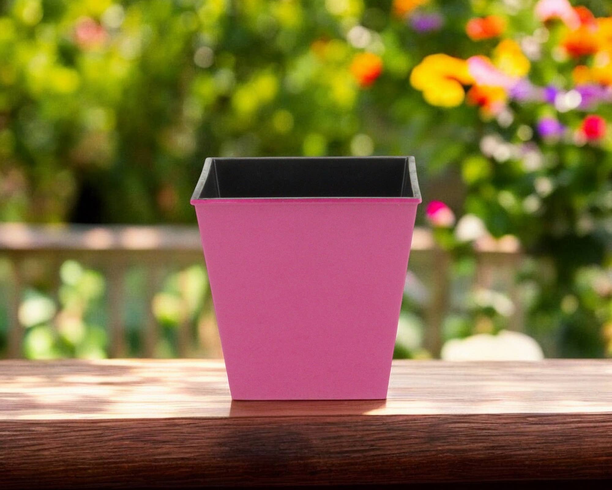 HomeRoots - Wholesale Plant Pot - 5" Hot Pink Recycled Plastic Indoor Outdoor Nursery Pot0