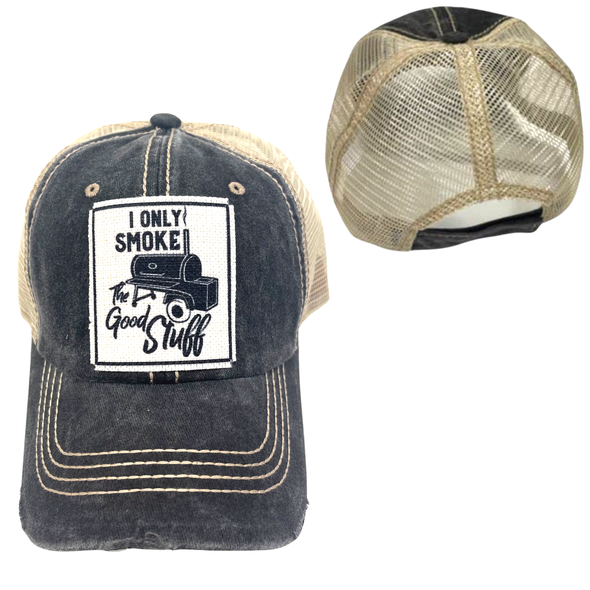 dkhandmade - Wholesale Baseball Cap - Unisex - I ONLY SMOKE THE GOOD STUFF CAP | UNISEX HAT | DISTRESSED2