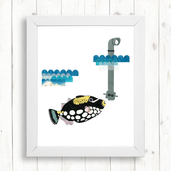 Clown Drückerfisch Kunstdruck für den Großhandel von Whimsy Spot