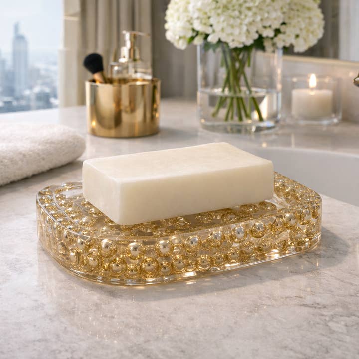 PRISM+EMBER Porte-savon Perles Dorées pour la vente par Perennial LA