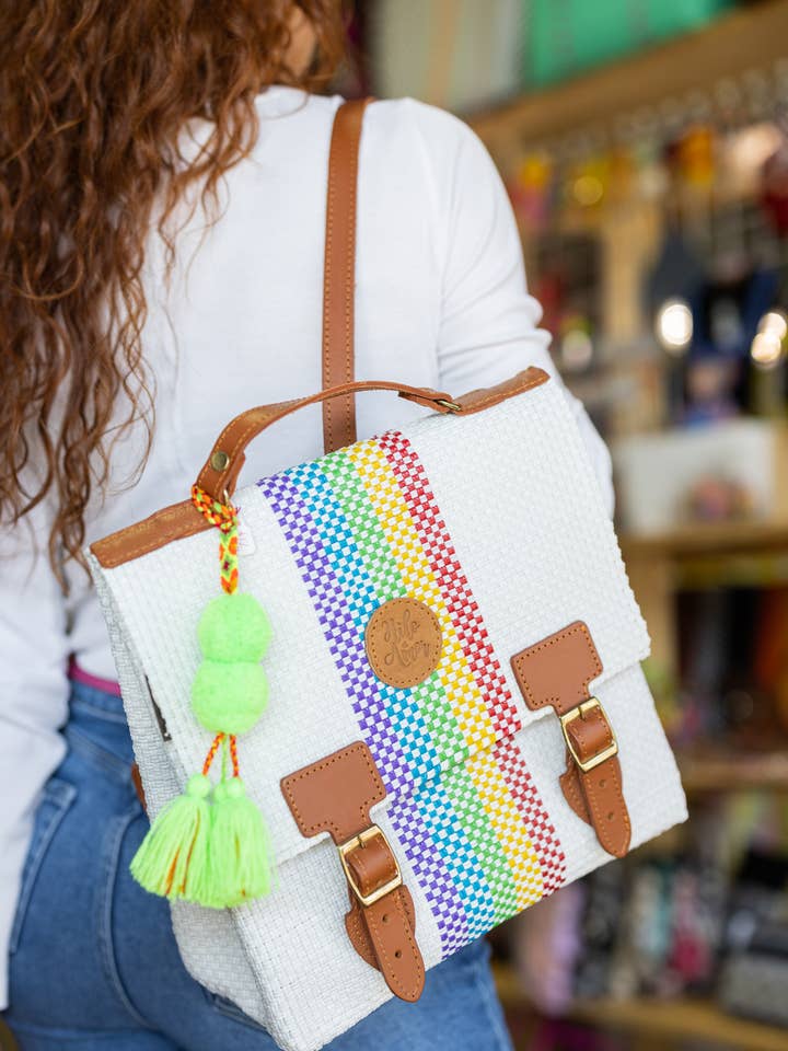 Oaxacan Recycled Plastic Women's Backpacks for wholesale by Hilo de Amor LLC