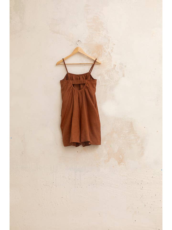 Cottyfish - Venta al por mayor Vestido - Mujer - MONO CORTO LINO TERRACOTA