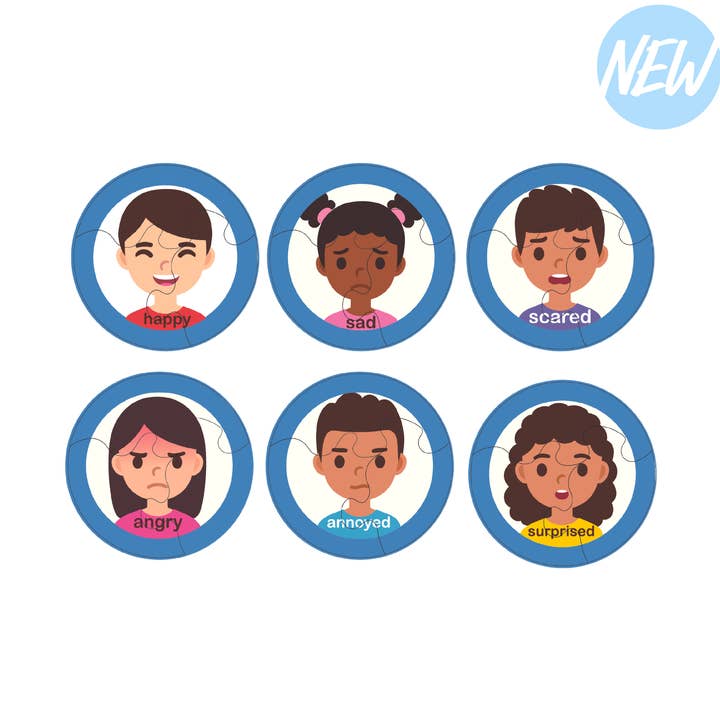 Emotions Puzzles (6 pack) Double Sided - 12 Emotions for wholesale by BeginAgain