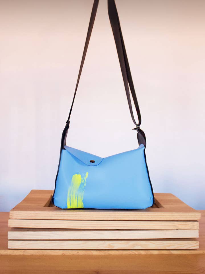 Blaue und metallisierte Blois Bolso für den Großhandel von Araceli Garcia Bags