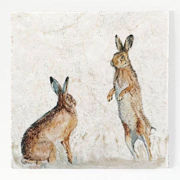 Marble Trivet Large - Harvest Hares for wholesale by Country Creation
