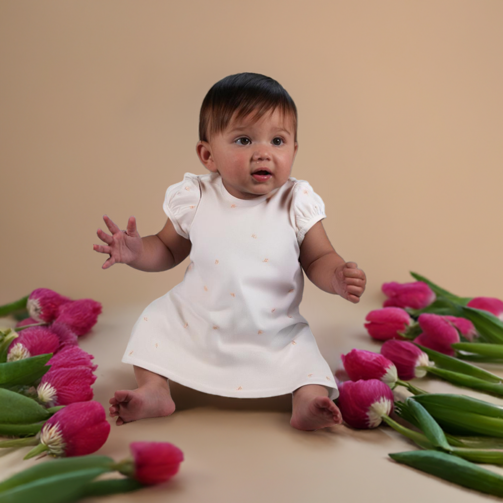 Hello Bebes! - Wholesale Dress - Kids - White Heirloom Rosebud Hand Embroidered Dress1