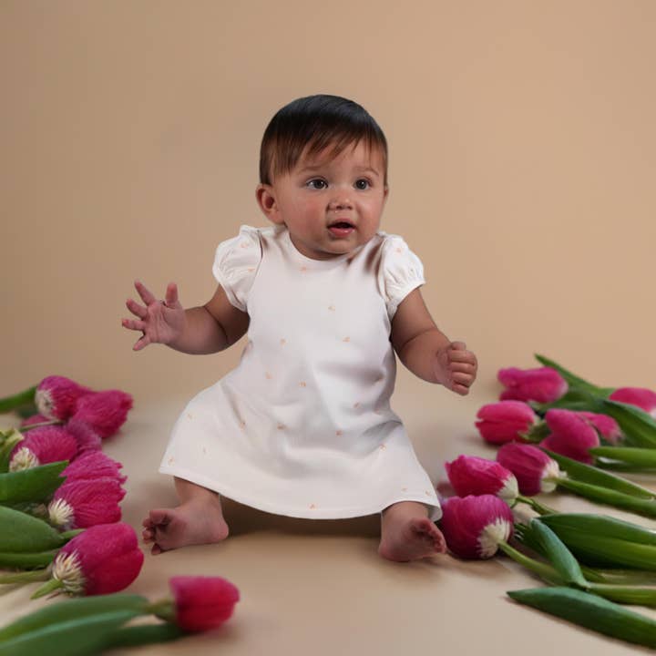 Hello Bebes! - Wholesale Dress - Kids - White Heirloom Rosebud Hand Embroidered Dress1