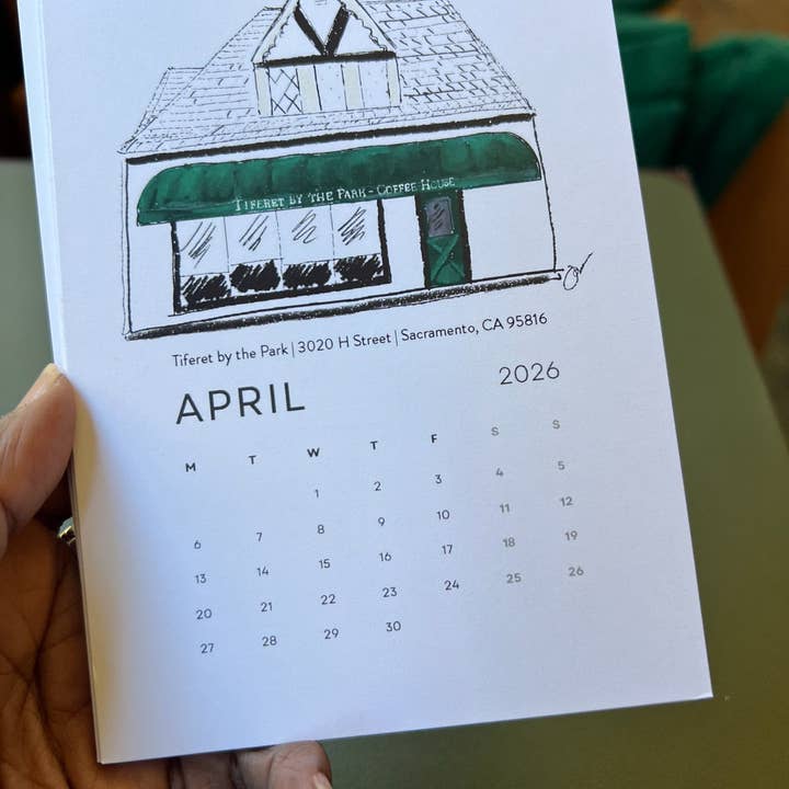 PriyaOriginalsArt - Wholesale Calendar - Sacramento's Third Places 2026 Desktop Calendar + easel6