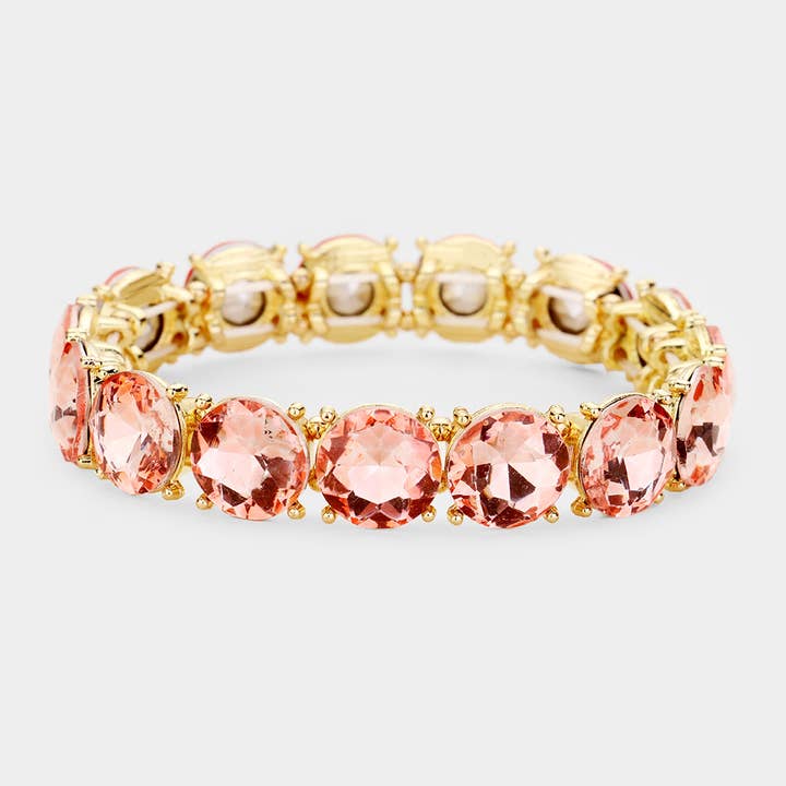 Sensibling Corp. - Wholesale Charm/Dangle Bracelet - Crystal Round Stretch Evening Bracelet