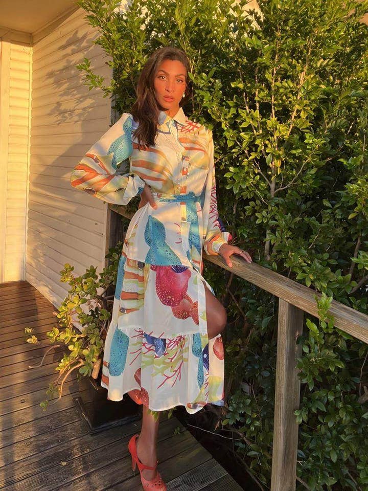 Ostara Collection - Wholesale Dress - Women's - Reef Romance MIDI Shirt Dress7