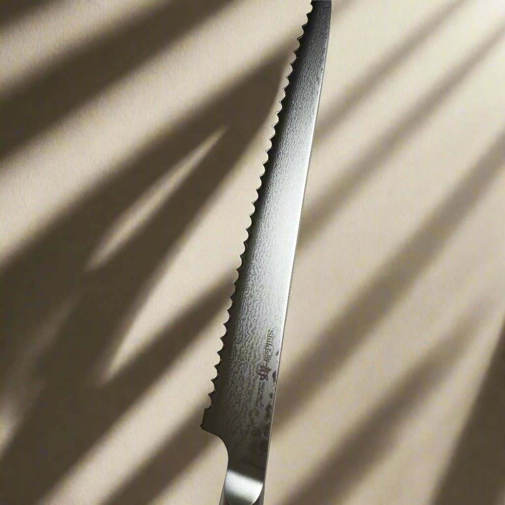 Ginza Steel - Wholesale Kitchen/Utility Knife - Miyako SUS 240mm Bread Slicer | 33 Layer Damascus Steel Blade  – Made in Japan6