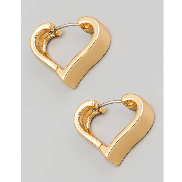 The Looks by Fame Accessories – wholesale Hoop earrings – Mini Heart Latch Hoop Earrings0
