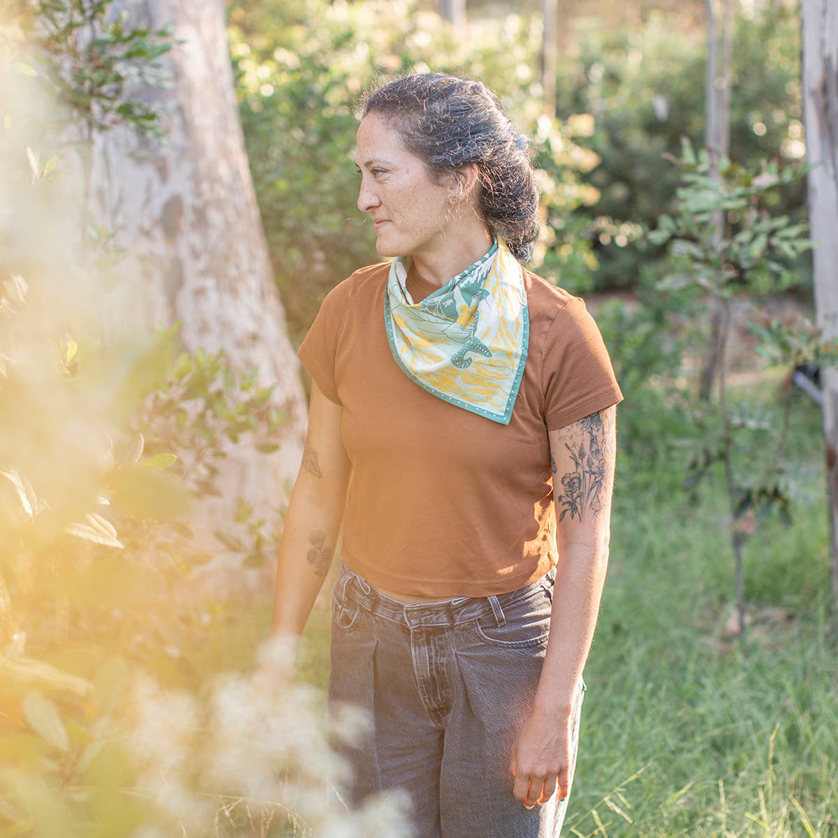 Mustard Beetle - Wholesale Bandana - Women's - Organic Fair Trade Bandana: Pacific Northwest1