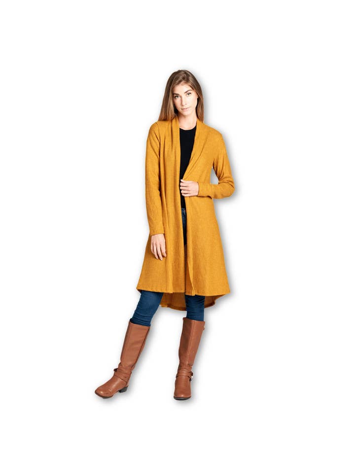 LKLUV - Venta al por mayor Cárdigan - Mujer - Fabricado en Estados Unidos. Chaqueta de punto frontal abierto de manga larga con canalé.