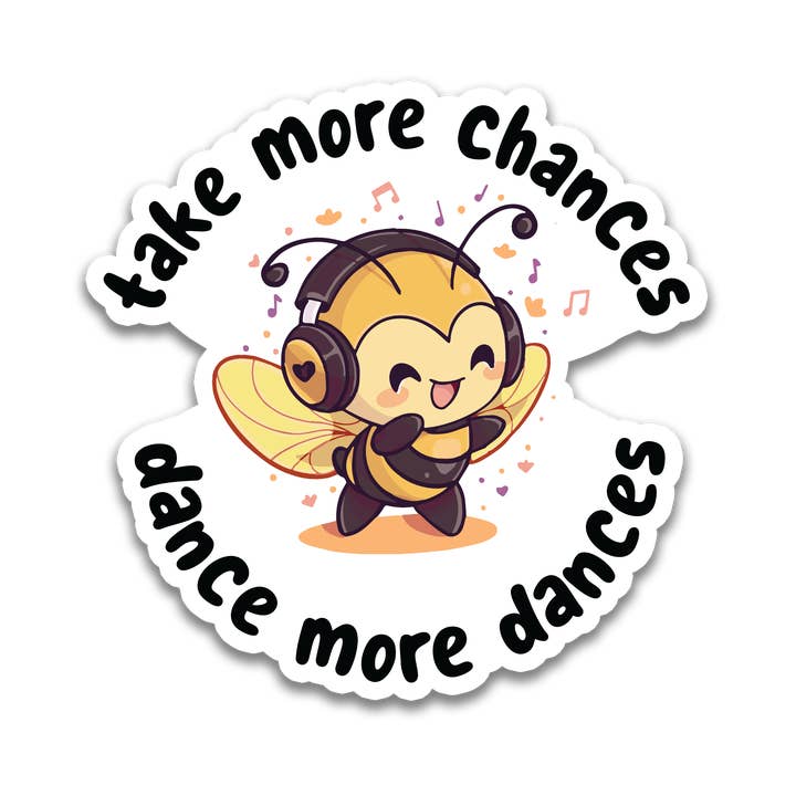 Bee "Dance More Dances" Sticker for wholesale by Stick With Finn