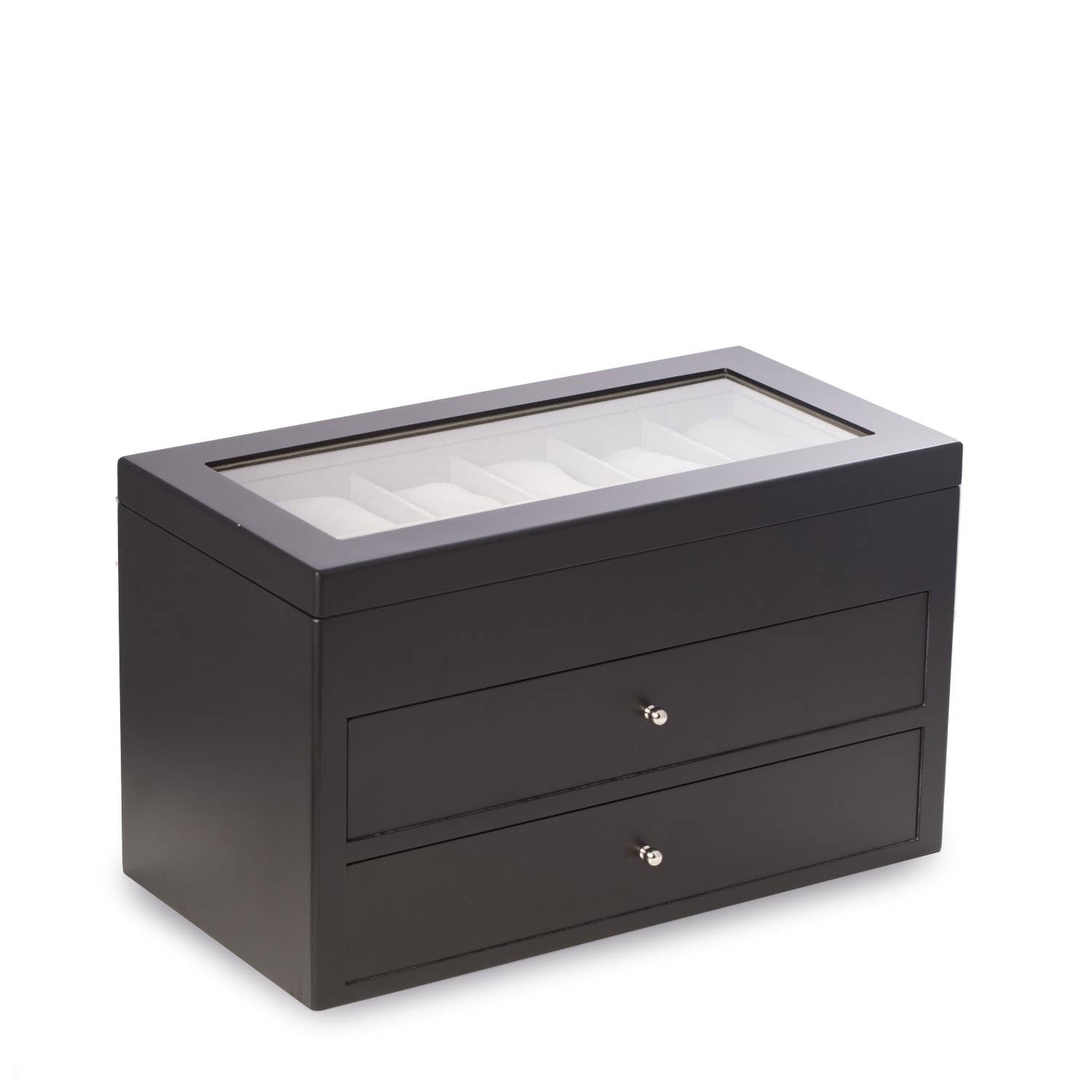 BeyBerk International - Wholesale Jewelry Box/Organizer - Watch Case - Matte Black Wood for 36 Watches2