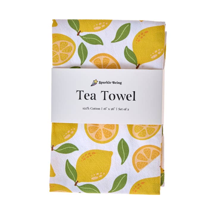 Tea Towels for a Cute Kitchen – Lemon Grove (Set of 2) | 100% Cotton, Absorbent & Eco-Friendly for wholesale by Sparkle Being