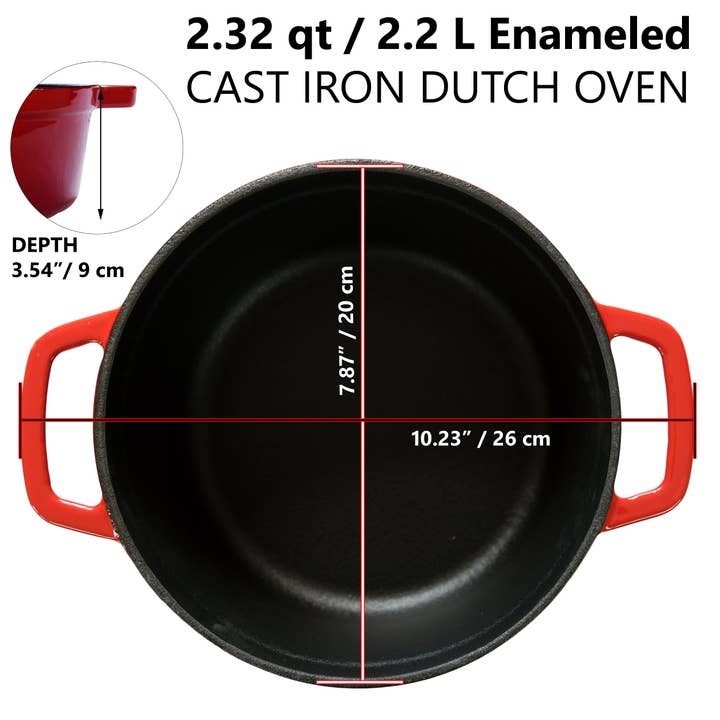 Crucible Cookware - Wholesale Cooking Pot - Enameled Cast Iron Dutch Oven Pot (7.87" / 20 cm diameter)2