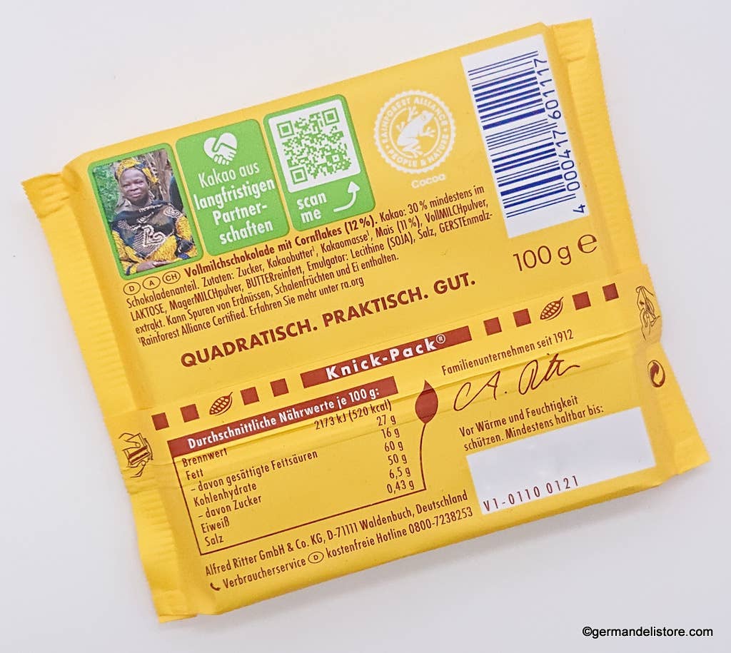 Phoenix Distributions - Venta al por mayor Chocolate - RITTER SPORT Knusperflakes, 100 gramos, 10 unidades3