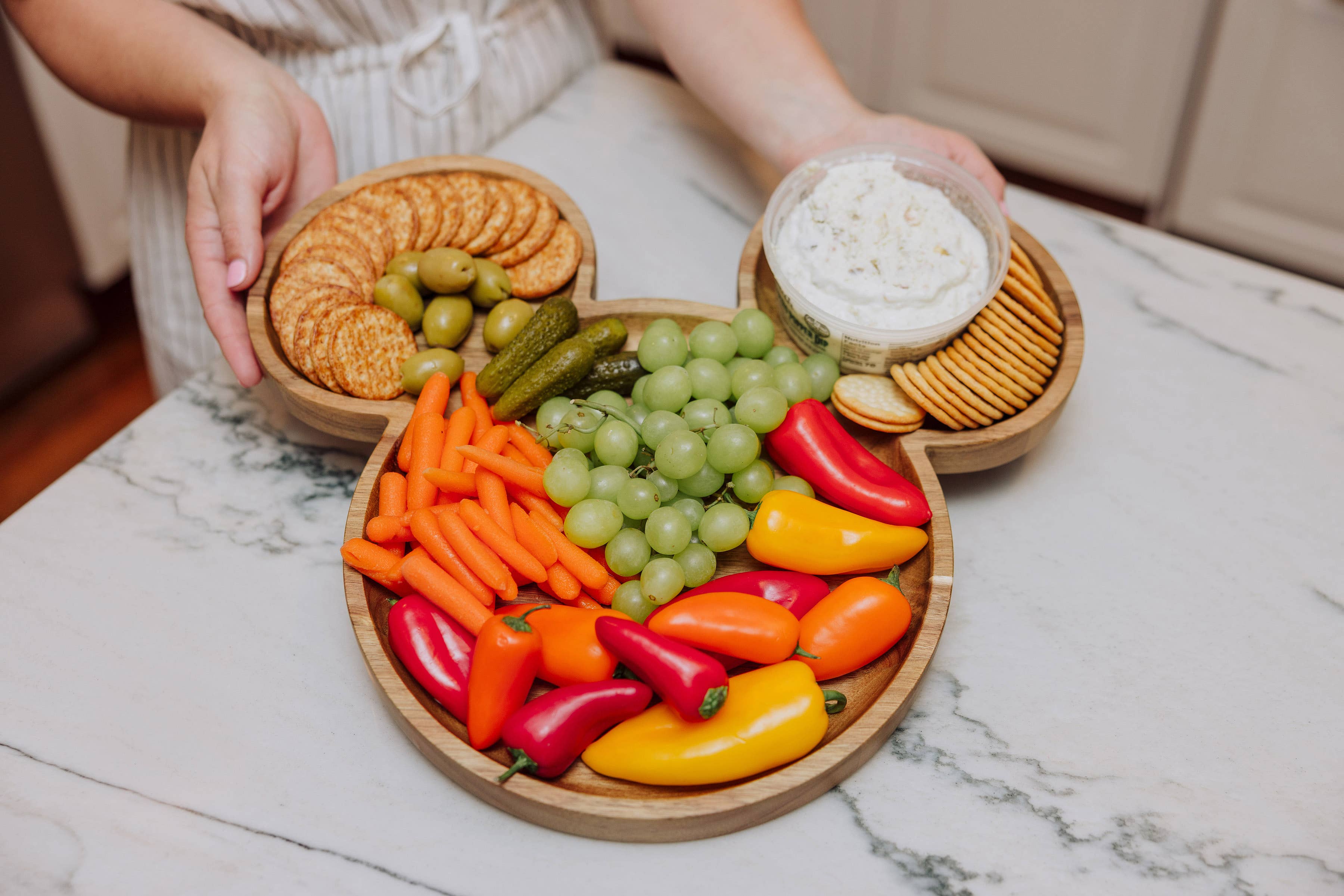 Mickey Mouse 16" Acacia Serving Board with groove for wholesale on Faire4