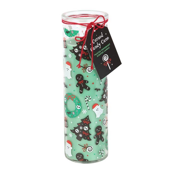 Something Different Wholesale - Wholesale Jar/Filled Candle - Merry Creepmas Candy Cane Gothic Christmas Tube Candle1