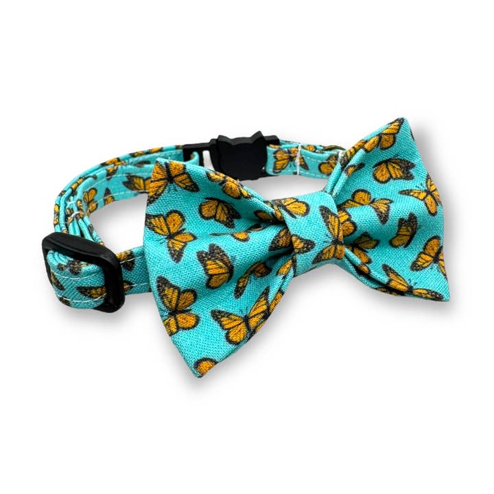 Butterflies Adjustable Breakaway Cat Collar & Bow Tie for wholesale by Aloha Ellie & Co.