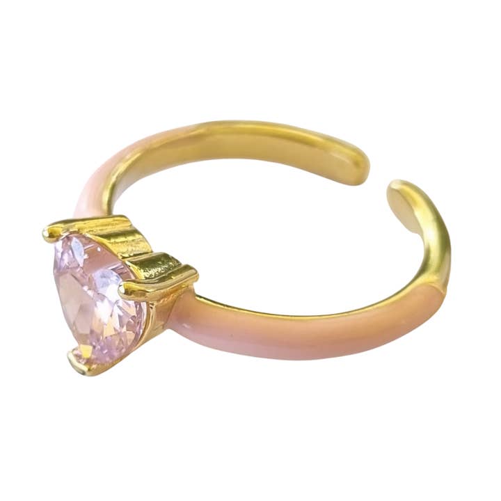 Anel de esmalte colorido com zircão - Moda Verão 2022 por atacado de Butterfly