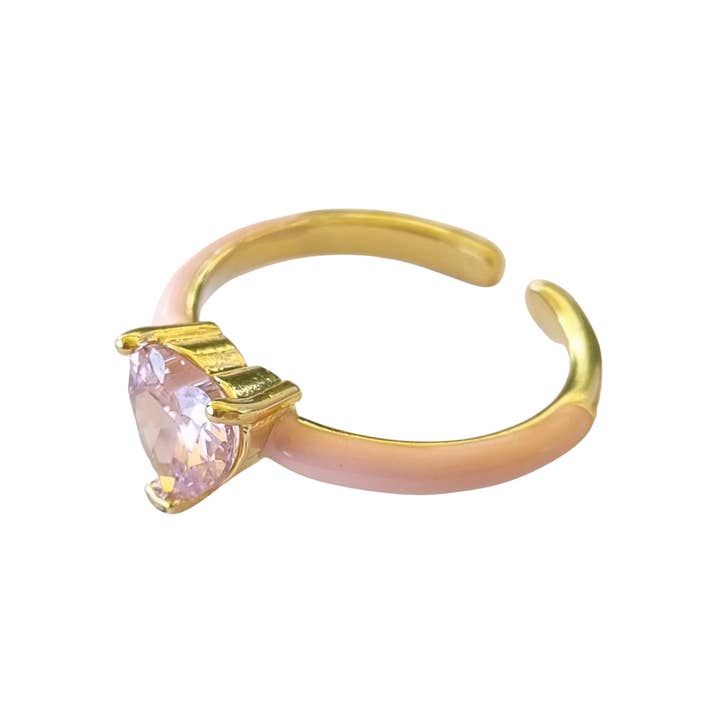 Colored Enamel Ring with Zircon - Summer Fashion 2022 for wholesale by Butterfly