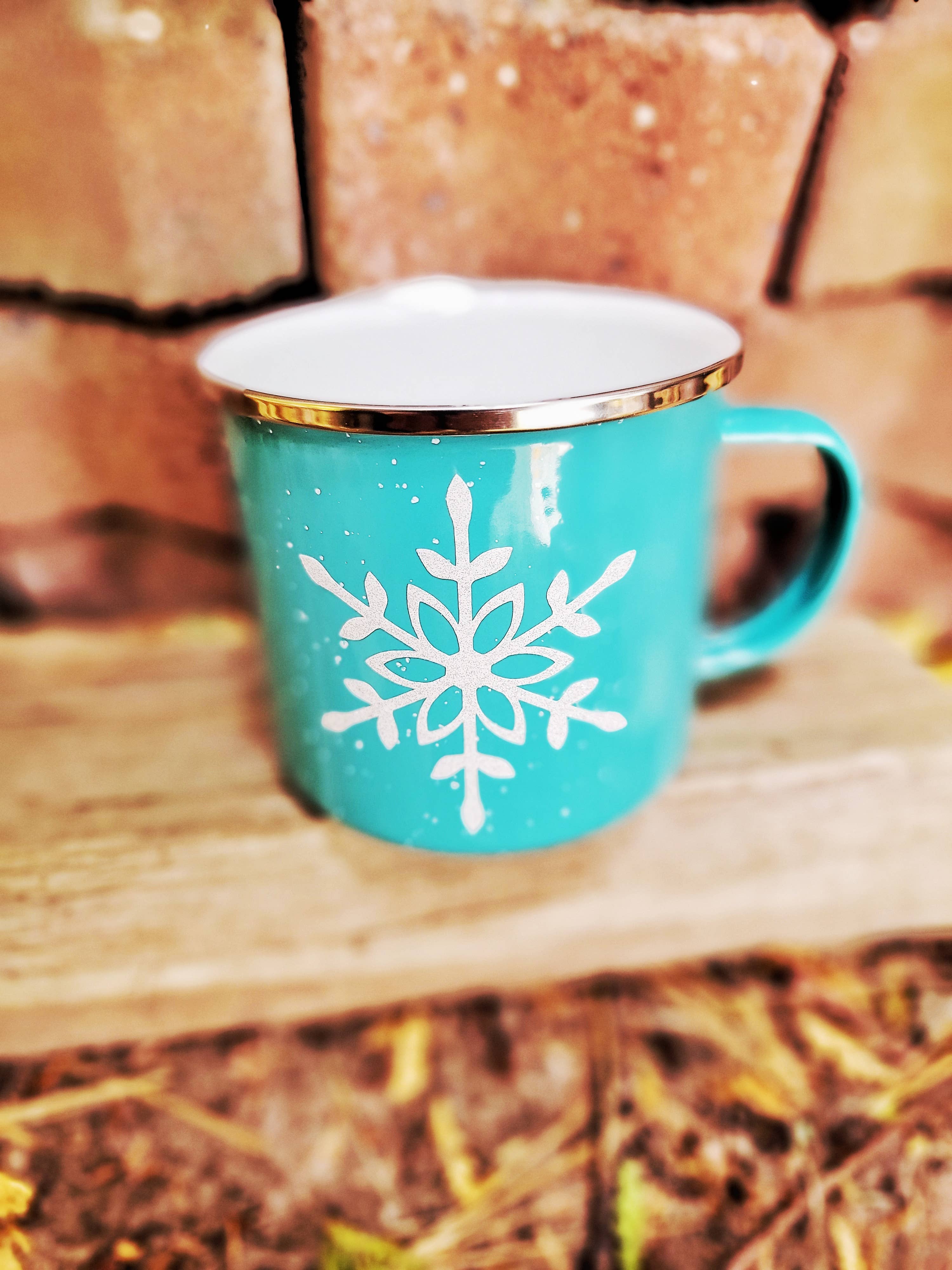 Superior Sweet Water - Vendita all'ingrosso Tazza - Tazza natalizia a forma di falò con fiocchi di neve color verde acqua1