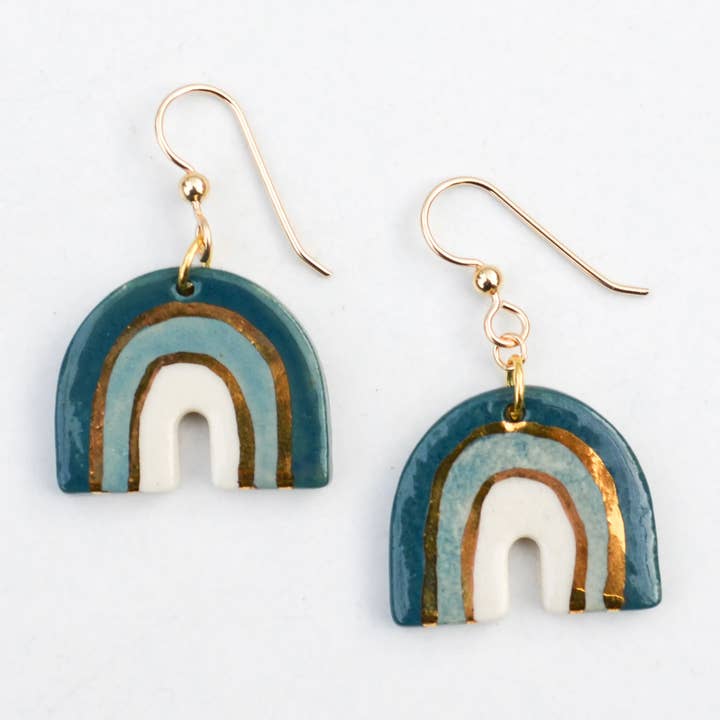 Color Arc Earrings – Blue Green for wholesale by Lilikoi Project