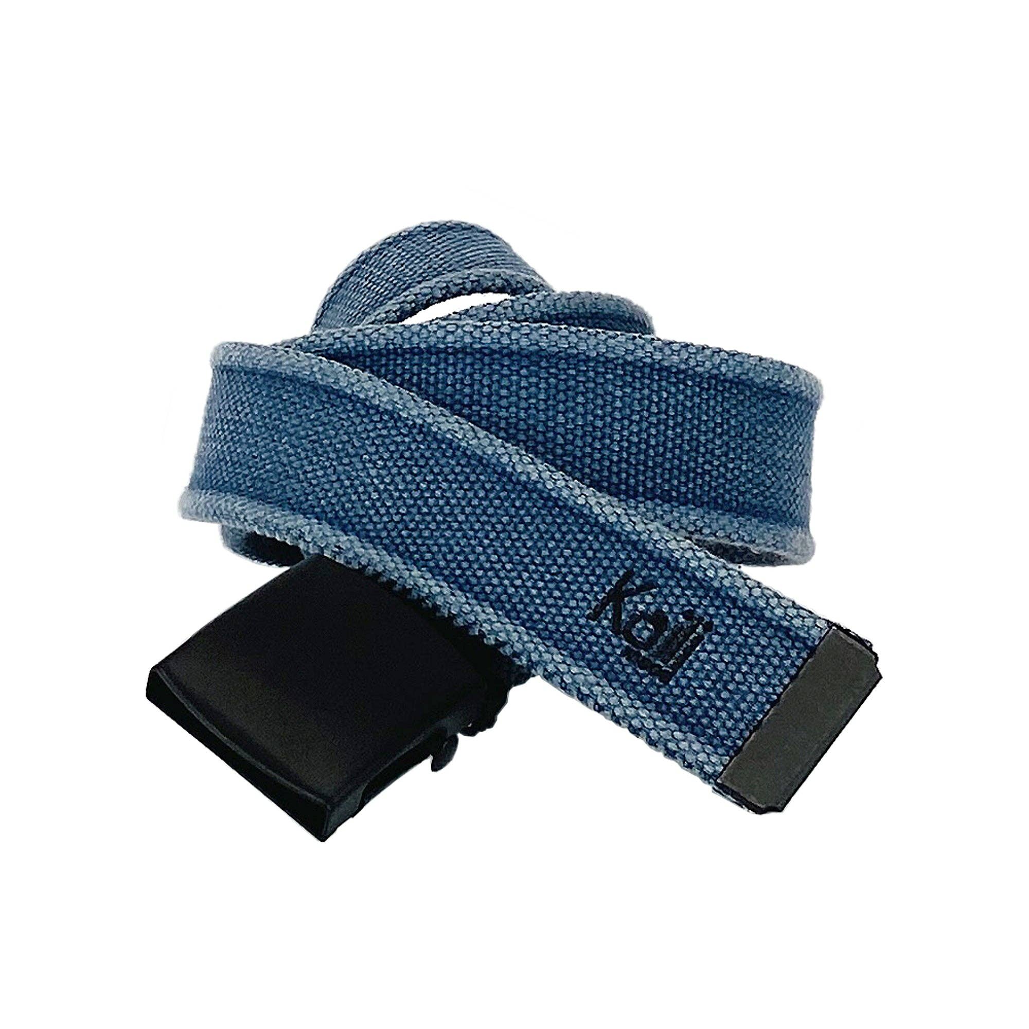 Kaili mood / RENATO BORZATTA - Italy since 1978 - - Wholesale Belt - Women's - K4010DB | Stone Washed Canvas Belt Col. Blue with Matte Black Buckle. Dimensions: cm 125 x 4 x 0.5 One Size - Adjustable. Packaging: Rigid Gift Box base/lid3