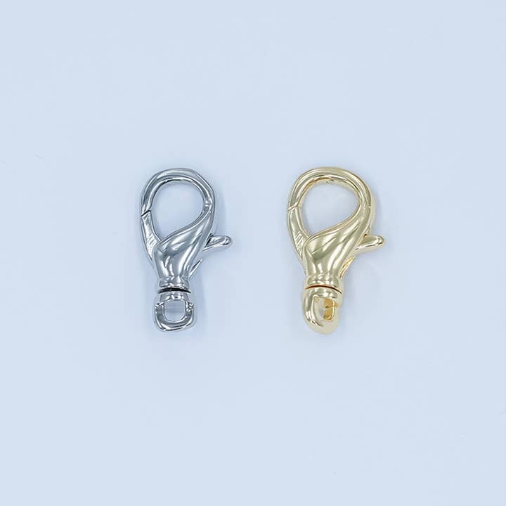 24K Goud Gevuld 14mm Karabijnsluiting Draaibaar Sluitstuk in Goud & Zilver | Z1137 voor wholesale door Aim Eternal