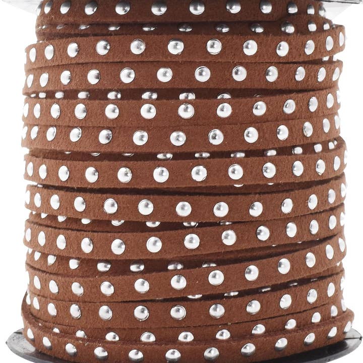 Mandala Crafts - Wholesale Craft supplies - 5mm Studded Faux Suede Cord Rope for Jewelry Making7